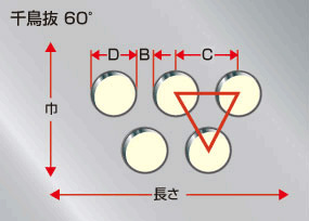 丸孔60° 千鳥抜